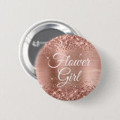 Flower Girl Glitterie Rose Button (Vorne & Hinten)