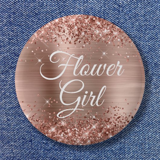 Flower Girl Glitterie Rose Button