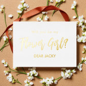 Flower Girl Gold White Folieneinladung