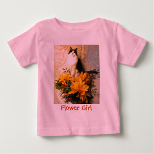 Flower Girl Kitty Cat Baby T-shirt
