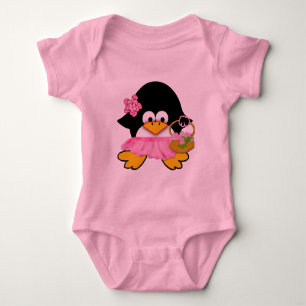 Flower Girl Penguin Baby Strampler