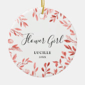 Flower Girl Personalisiert Jr Bridesmaid Fall Wrea Keramik Ornament (Vorne)