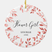 Flower Girl Personalisiert Jr Bridesmaid Fall Wrea Keramik Ornament (Hinten)