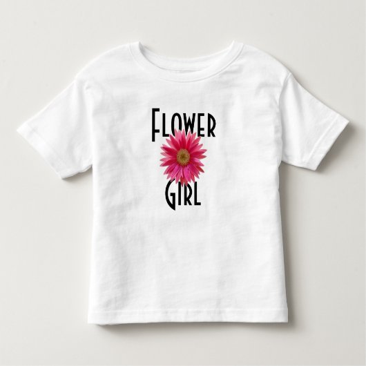 Flower Girl Pink Gerbera Daisy Wedding Kleinkind T-shirt (Vorderseite)