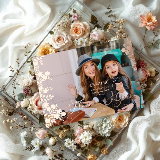 Flower Girl Proposal Botanical Frame Photo Folieneinladung