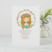 Flower Girl Request Card Aquamarin Einladung (Stehend Vorderseite)