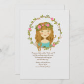 Flower Girl Request Card Aquamarin Einladung (Vorne/Hinten)