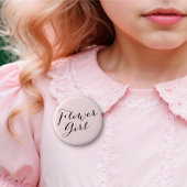 Flower Girl Script Chic Wedding Probe Party Button