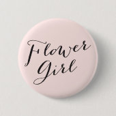 Flower Girl Script Chic Wedding Probe Party Button (Vorderseite)