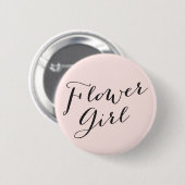 Flower Girl Script Chic Wedding Probe Party Button (Vorne & Hinten)