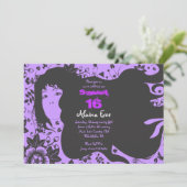 Flower Girl Sweet 16 16 Einladung (Stehend Vorderseite)