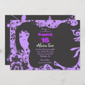 Flower Girl Sweet 16 16 Einladung (Vorne/Hinten)