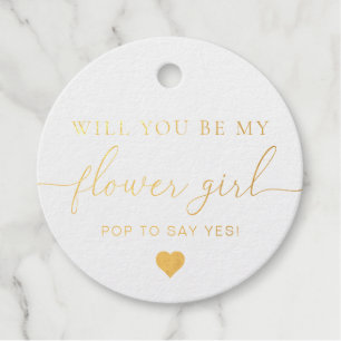 Flower Girl Vorschlag Foil Favor Tag