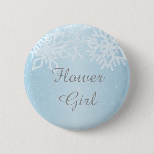 Flower Girl Winterschneeflocken Button (Vorderseite)