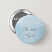 Flower Girl Winterschneeflocken Button (Vorne & Hinten)
