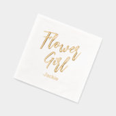 Flower Girl Yellow Gold White Wedding Servietten Mit Folie (Links)