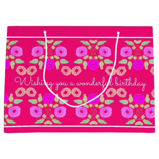 Flower Girly Designer Große Geschenktüte (Vorderseite)