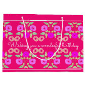 Flower Girly Designer Große Geschenktüte (Rückseite)