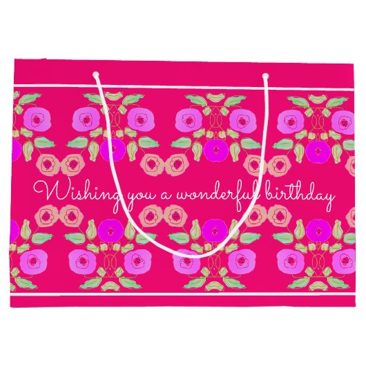 Flower Girly Designer Große Geschenktüte (Rückseite)