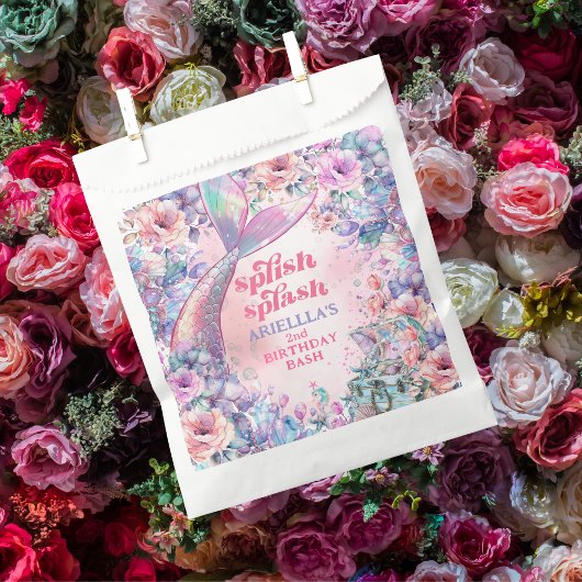 Flower Glitter Mermaid Tail 2nd Birthday Geschenktütchen