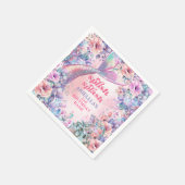 Flower Glitter Mermaid Tail 2nd Birthday Serviette (Ecke)