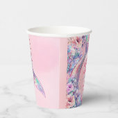 Flower Glitter Mermaid Tail 6th Birthday Pappbecher (Rechts)