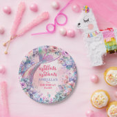 Flower Glitter Mermaid Tail 7th Birthday Pappteller (Party)