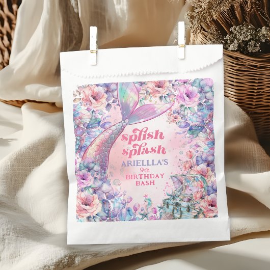Flower Glitter Mermaid Tail 9th Birthday Geschenktütchen