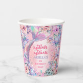 Flower Glitter Mermaid Tail 9th Birthday Pappbecher (Vorderseite)