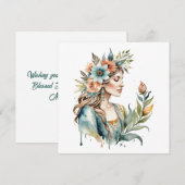 Flower Goddess Ostara Spring Equinox Sabbat Feiertagskarte (Vorne/Hinten)