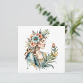Flower Goddess Ostara Spring Equinox Sabbat Feiertagskarte (Stehend Vorderseite)