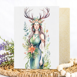 Flower Goddess Ostara Spring Equinox Sabbat Feiertagskarte