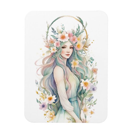 Flower Goddess Ostara Spring Equinox Sabbat Magnet (Vertikal)