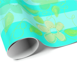 Flower Happy Birthday Designer Aquamarine Geschenk Geschenkpapier
