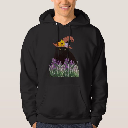 Flower Hat and Black Kitty Cat Hoodie (Vorderseite)