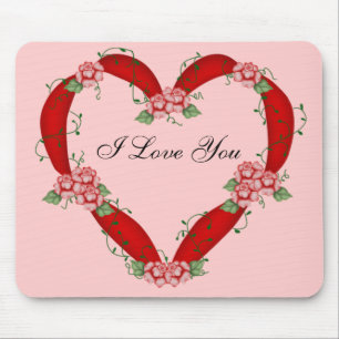 Flower Heart - I Liebe You Mousepad