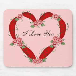 Flower Heart - I Liebe You Mousepad