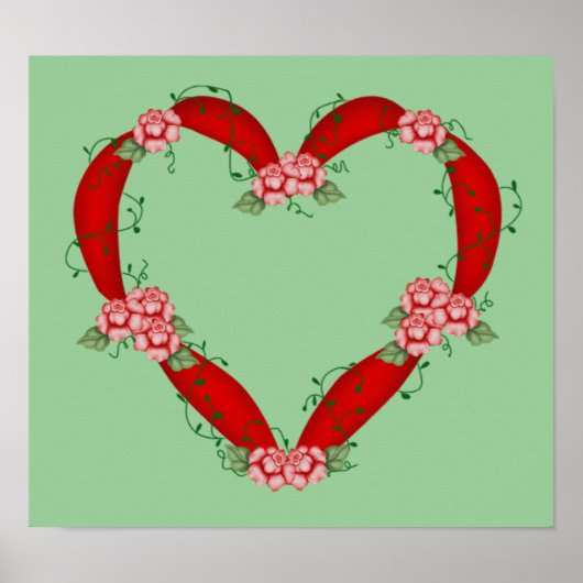 Flower Heart Print Poster (Vorne)
