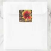 Flower in the Wind Quadratischer Aufkleber (Tasche)