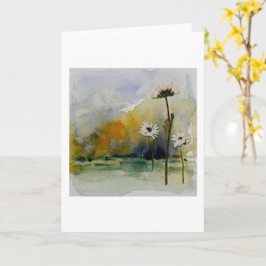 Flower Landscape Greeting Card Blank Inside Karte (Gelbe Blume)
