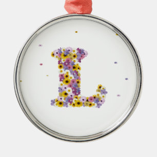 Flower letter L Ornament Aus Metall