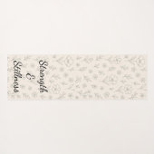 Flower Line Drawing Mindful Minimalist Quote Yogamatte (Rückseite (Horizontal))