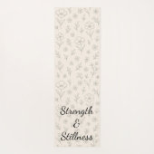 Flower Line Drawing Mindful Minimalist Quote Yogamatte (Rückseite)