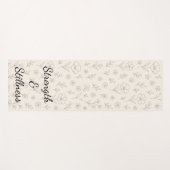 Flower Line Drawing Mindful Minimalist Quote Yogamatte (Vorderseite (Horizontal))