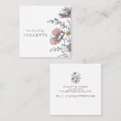 Flower Logo Handmade By Quadratische Visitenkarte (Vorne/Hinten)