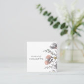 Flower Logo Handmade By Quadratische Visitenkarte (Stehend Vorderseite)
