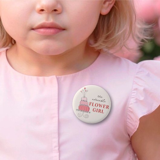 FLOWER MÄDCHEN Sweet Pink Chic Probe Hochzeitstort Button