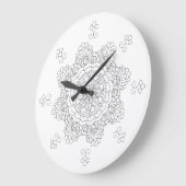 Flower Mandala. Vintage decorative elements. Orien Große Wanduhr (Winkel)