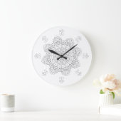 Flower Mandala. Vintage decorative elements. Orien Große Wanduhr (Zuhause)