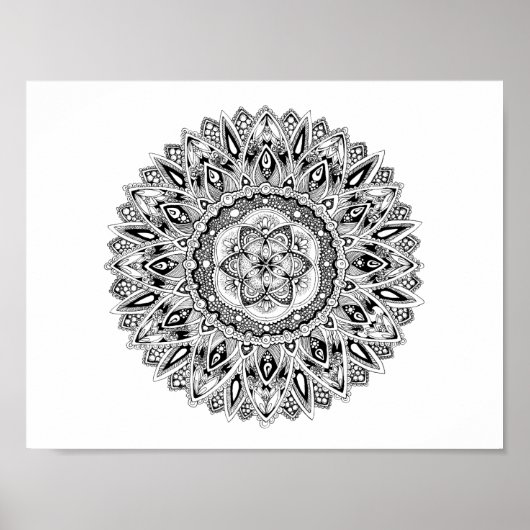 Flower mandala w/ seed of life poster (Vorne)